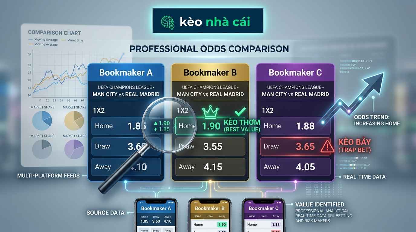 So sánh tỷ lệ kèo giữa nhiều nhà cái